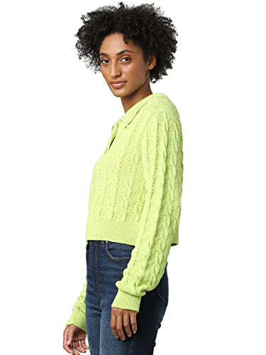 Image of ONLY Women's Cotton Blend Polo Neck Regular Fit Sweater
