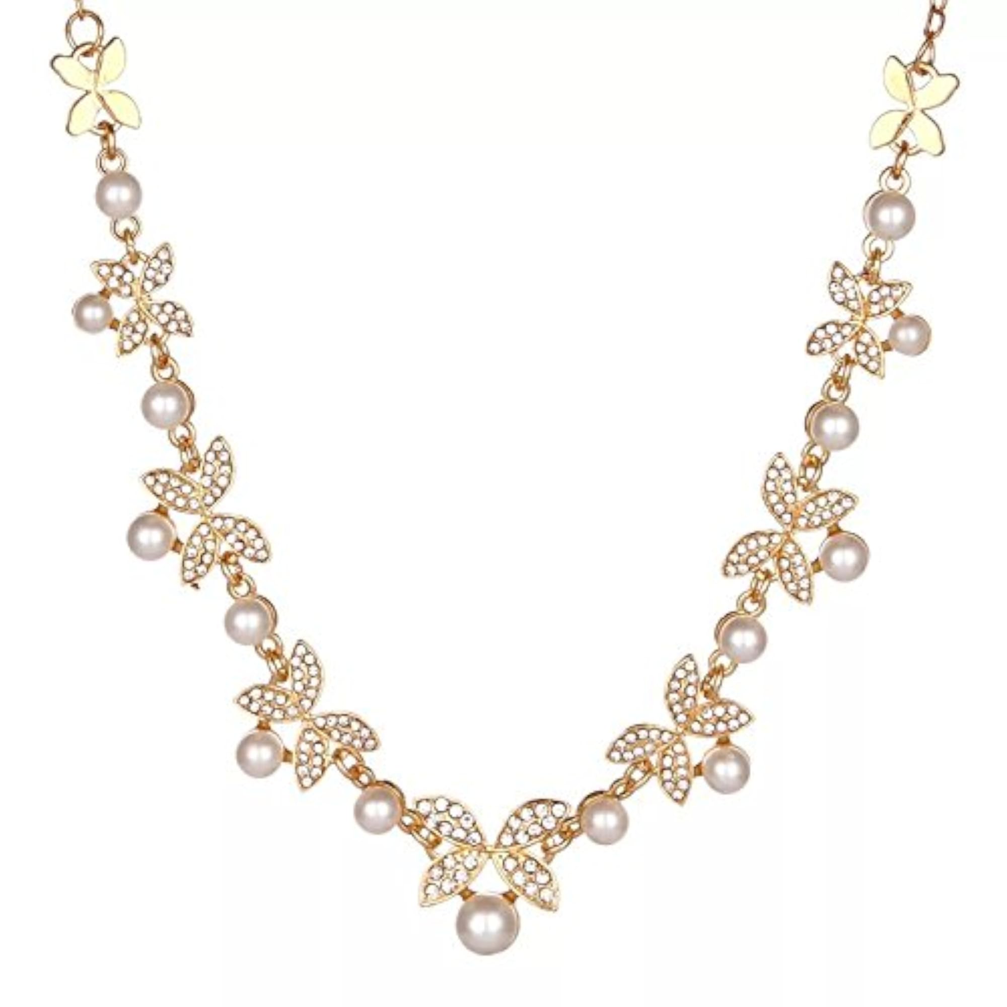 Stylish Traditional Wedding Pearl Necklace Jewellery Set