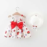 BDRFSAYH Baby Girl Easter Dress Summer Sleeveless Backless Princess Birthday Party Dresses Flower Bow Sundress with Hat Set