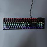 Mechaniczna Klawiatura do Gier Blue Switch 104 Podświetlane Klawisze, 28 Trybów Oświetlenia, Ergonomiczna Konstrukcja, Kabel USB, Kompatybilna z, OS X