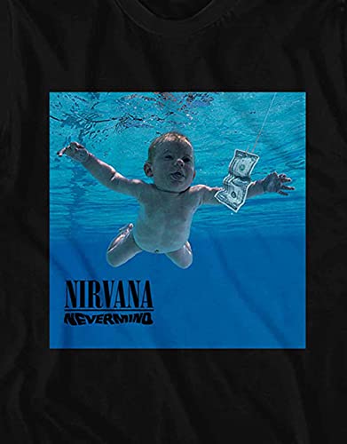 Nirvana T Shirt Nevermind Album Cover Band Logo Nouveau Officiel Homme Noir - Les Beatles, Paul McCartney, John Lennon, RIngo Starr, George Harrison Nirvana T Shirt Nevermind Album Cover Band Logo Nouveau Officiel Homme Noir – Image 4