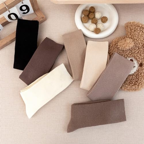 TeenFighter 3 Pairs Ultra-Soft Neutral Cotton and Wool Blend Socks - Athletic Aesthetic Crew Socks for Women and Girls4