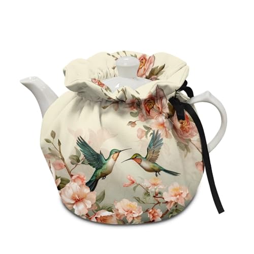 Image of Hummingbird Teapot Cozy for Teapot Tea Pots Cozy for Keeping Warm Portable Easy to Clean Coffee Pot Cozy Polyester for Hotel Thicken Kettle Dust Cover for Kitchen