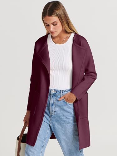 Image of ANRABESS Womens Cardigan Sweater Open Front Knit Long Coatigan Dressy Casual Jacket Coat 2026 Fall Outfits Classy Clothes