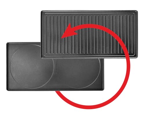 ROMMELSBACHER Pizza Raclette RCP 1800, Wendeplatte (Grillmuster/Crêpes), Pizzafunktion, keramische Antihaftbeschichtung, Parkdeck, 2 m Kabel, Ein/Ausschalter, stufenlose Temperaturregelung – Bild 4