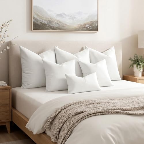 Image of MIULEE Feather and Down 26x26 Inch Throw Pillow Insert for Sofa Bed Couch
