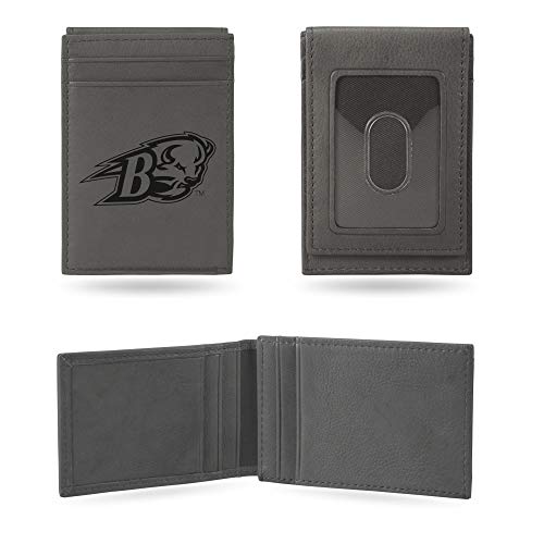 Image of Rico Industries NCAA Gray Laser Engraved Front Pocket Wallet - Compact /Comfortable /Slim