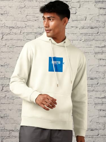 Image of Nobero Printed Hoodies for Man | 280 GSM Rich Cotton Fleece Hooded Full Sleeve Sweatshirt for Man | Stylish Casual Wear Winter Hoodies for Men