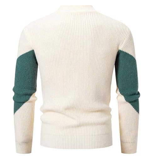 Mens Color Block Patchwork Pullover Sweaters Lightweight Soft Crewneck Casual Knitted Sweater Fall Warm Sweater2