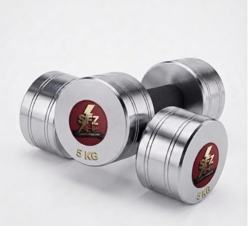 Image of SFZ Steel Chrome Dumbbells Set With Cushion Grip 2kg to 10kg [Pack of Two] (5)