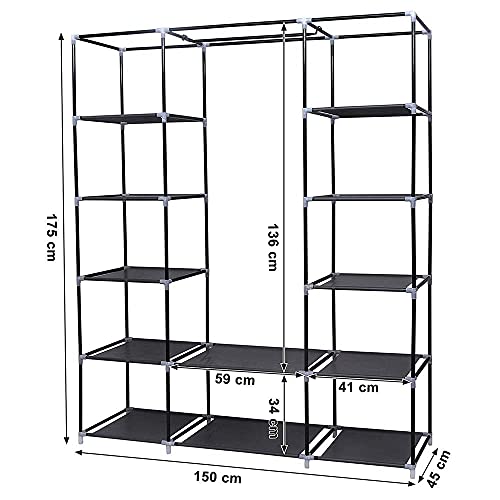 Armarios-Dormitorio-Armario-de-Esquina-Ropero-Organizacion-Casa-y-HogarArmario-de-TelaOrganizador-Plegable-para-Ropa-Ropero-de-Dormitorio-Resistente-al-AguaPolvo-Negro-175-150-45cm Armarios-Dormitorio-Armario-de-Esquina-Ropero-Organizacion-Casa-y-HogarArmario-de-TelaOrganizador-Plegable-para-Ropa-Ropero-de-Dormitorio-Resistente-al-AguaPolvo-Negro-175-150-45cm