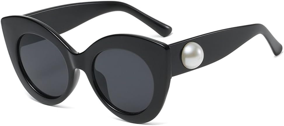 Fashion Cat Eye Sunglasses Women Men PC Lens Pearl Decoration Frame Luxury Vintage Sun Glasses UV400