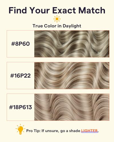 Image of Full Shine 16 Inch Lace Weft Human Hair Clip in Extensions, 3 Pcs 60g, #16P22 | Hair Extensions Clip in, Silky Straight Fill ins, Natural Look for Daily Wear, 18 Inch 3 Pcs 60g