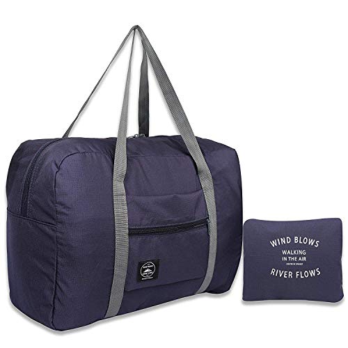 O RLY Bolsa de Lona Plegable para Viaje con Ligero y Resistente al Agua (Azul)