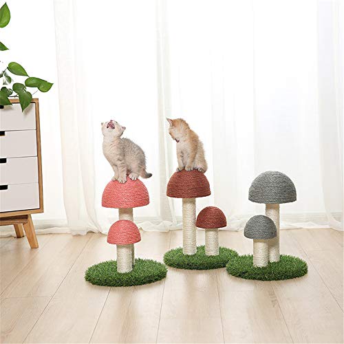Rascador para gatos con poste en forma de hongo rosa miniatura 5