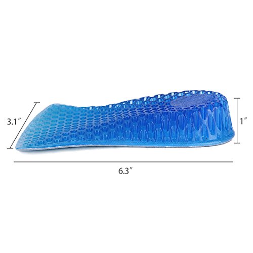 Plantillas elevadoras de talón de silicona uxcell 2.5cm azul miniatura 2