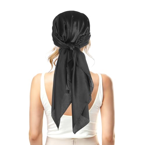 Womens Head Hair Scarf 35 Inch Like Satin Silk Scarf Sleeping Hair Wrapping Night Large Square NeckScarf Sleeping HairWrapping Satin Bandana