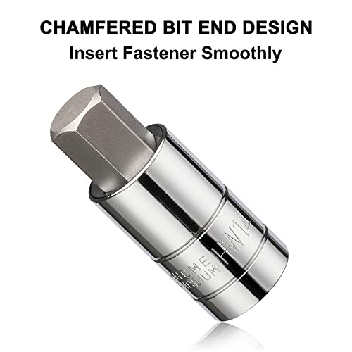 Image of 13PCS Metric Hex Bit Socket Set, CR-V Allen Bit Socket Kit, S2 Steel, 2mm - 14mm, 1 /4 inch, 3 /8 inch & 1 /2 inch Drive