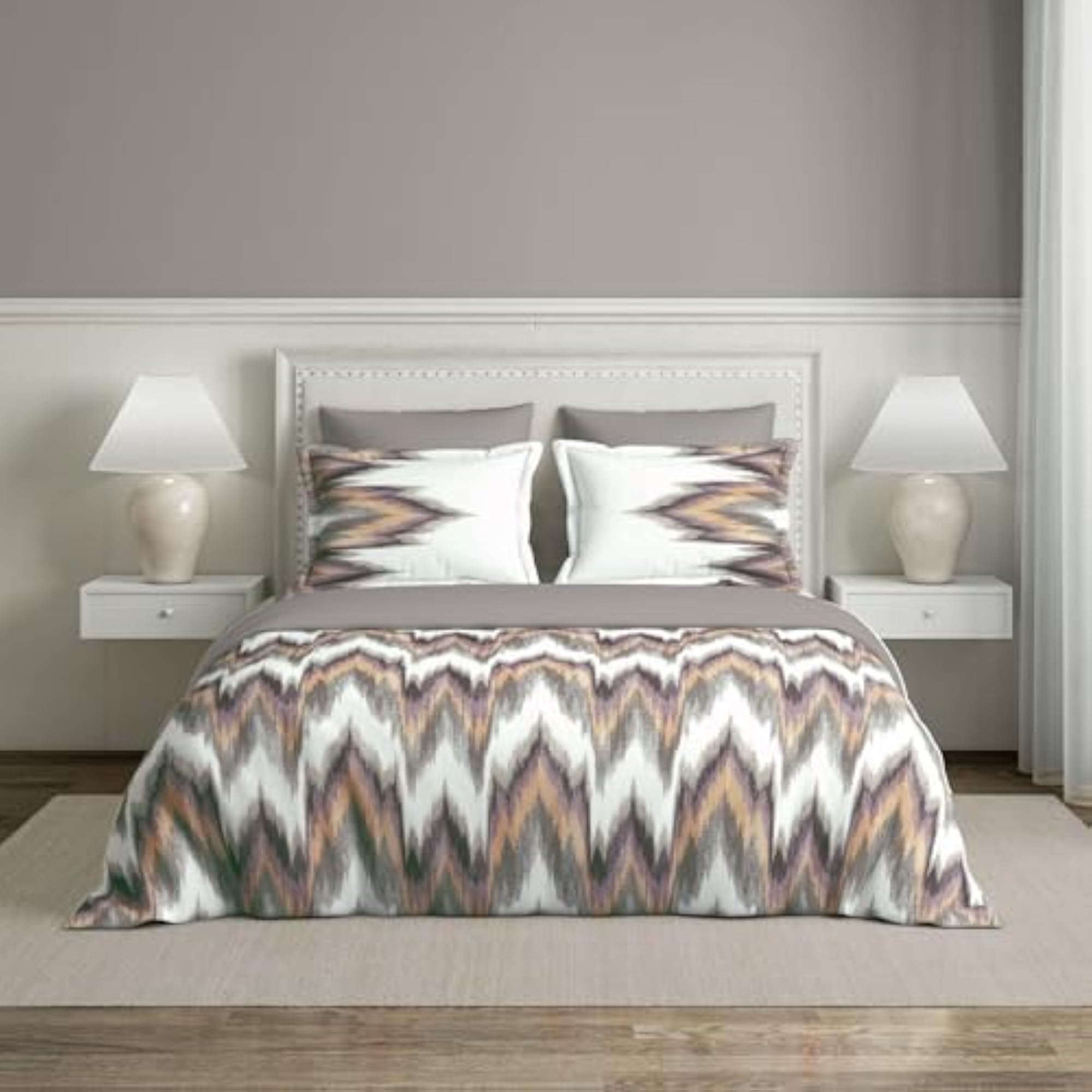 King Size 164 Thread Count Cotton Bedsheet with 2 Pillow Covers, Premium Collection