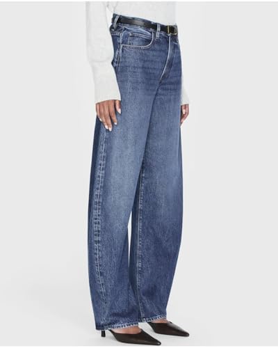 Women's Barrel Jeans High Rise Wide Leg Tapered Jeans Baggy Boyfriend Pants with Pockets3