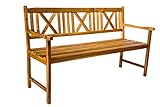SAM 3-Sitzer Gartenbank Mykonos Holzbank 151 cm, Gartenmöbel für Terrasse & Balkon, Akazie-Holz massiv & geölt, FSC 100% Zertifiziert