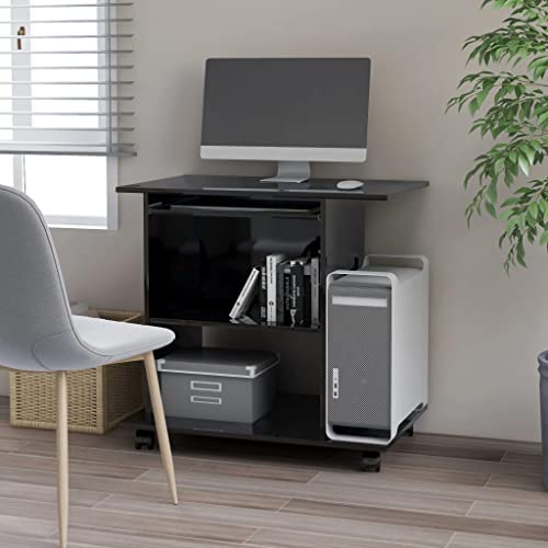 VidaXL Scrivania per Computer Nero Lucido 80x50x75...