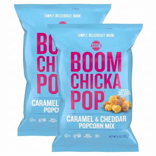 Angie’s BOOMCHICKAPOP Caramel and Cheddar Mix Popcorn, 6 Oz (Pack of 2)