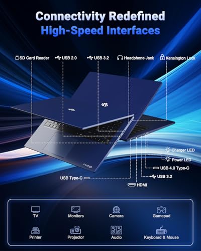 Image of NIMO 17.3 inch IPS-Gaming-Laptop, AMD Ryzen 7 8745HS Up to 4.9GHz Beat R9 7940HS 32GB RAM 1TB SSD Radeon 780M-Graphics, WiFi 6E USB4 Backlit Keyboard Fingerprint, Win 11 PC for Work & Play 2-Yr Warranty