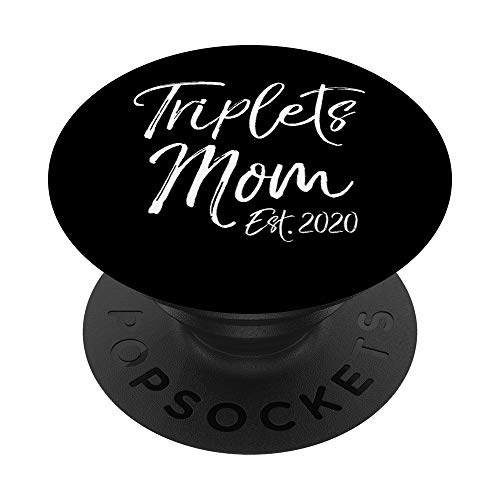 Trillizos Mamá Regalo Trillizos Revelar Trillizos Mamá Est. 2020 PopSockets PopGrip Intercambiable