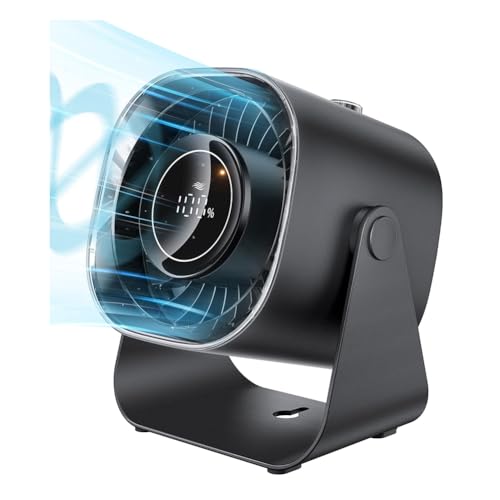 Uxsjakjsd Ventilador de Escritorio, Portátil y Silencioso, Circulador de Aire de 5000 MAh con 100 Velocidades e Inclinación Ajustable A 220°, para Oficina, Hogar y Viajes.