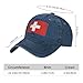 zhanglutian Swiss Flag Navy Blue Baseball Cap, Adjustable Cotton hat, Unisex.