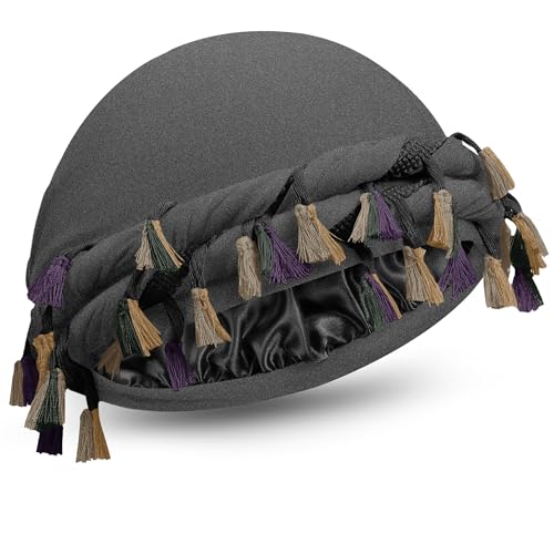 Image of Turban for Men Adjustable Halo Silk Satin Lined Cap for Women Durag Twist Head Wraps Hat Elastic Pre Tie Beniee