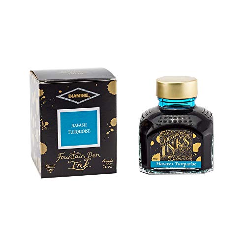 Flacon d'encre Turquoise Diamine Havasu pour stylo plume de 80 ml