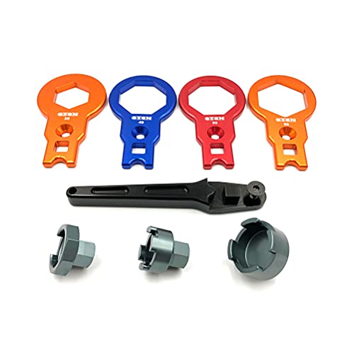 Image of OTOM Motorcycle Shock Absorber 50mm 49mm 35mm Fork Cap Wrench, Front Fork Compression Valve Removal Tool for XC-W /EXC 125 /150 /250 /350 /450 /500 SX /SXF /XC /XC-F Fork Cap Puller Tools
