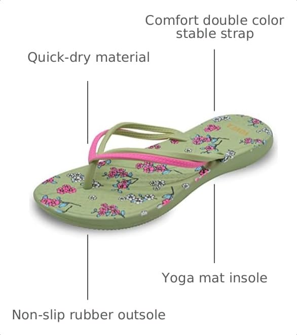 Image of VOVEA Flip Flops For Women Non-Slip Bathroom Shower Shoes Cushion foam Indoor and Outdoor Sandals