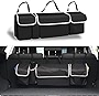 UYYE Car Trunk Hanging Organizer, Thick Backseat Trunk Storage Bag with 4 Pockets and 3 Adjustable Shoulder Straps, Foldable Car Trunk Interior Accessories Releases Your Trunk Space