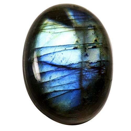 Labradorite cabochon de 47,65 carats, minéral ovale bleu vert pour collectionneur et bijoutier