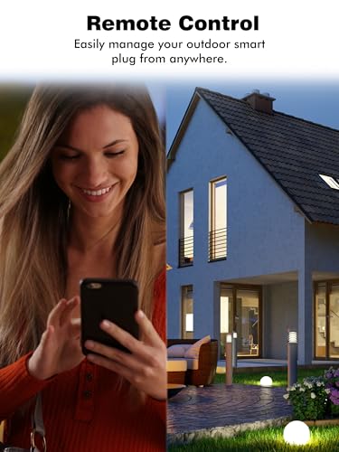 Image of EIGHTREE 5GHz Outdoor Smart Plug Waterproof IP44, WiFi Smart Outlet Plug with 2 Independently Controlled Outlets, Compatible with Alexa & Google Assistant, Voice&Remote Control, Timer&Schedule, 1 Pack