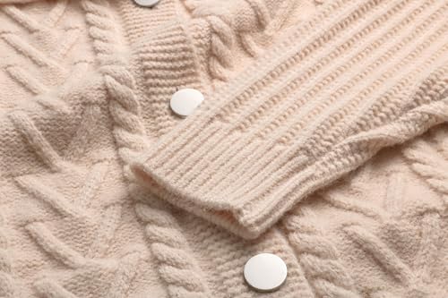 CHARTOU Women Winter Thick Cardigan Lapel Collar Button Down Chunky Knit Coatigan Sweater Jacket3