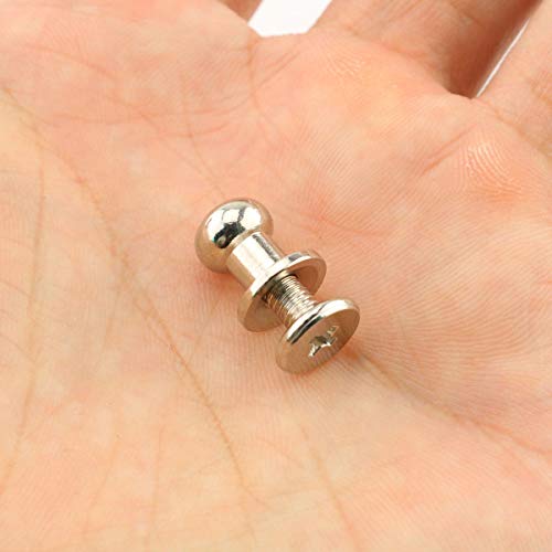 image for E-outstanding 30 Pack 8x10x10mm Silver Round Head Button Stud Slotted 