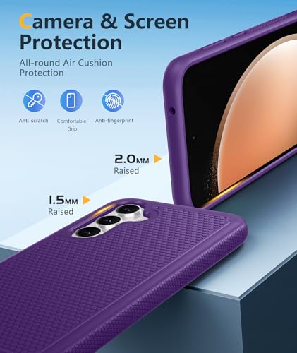 Image of FNTCASE for Samsung Galaxy S23-FE Case: Dual Layer Protective Heavy Duty Cell Phone Cover Rugged Full Body Drop Protection Military Grade Shockproof Phone Case (Purple)