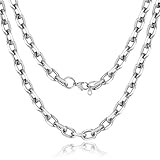 Stainless Steel Necklaces Mens 18inch Punk Cable Link Chain Gifts