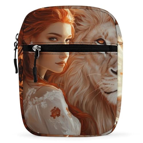 Beauty And Lion Mini Crossbody Bag Anti-Theft Side Shoulder Bags Messenger Bag Unisex