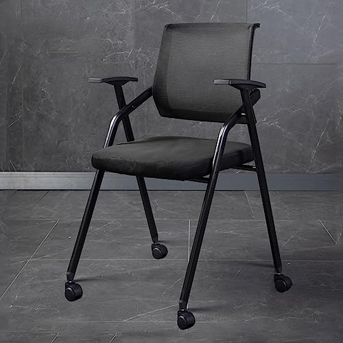 Ergonomiczne krzesło biurowe z siatką z kółkami, składana konstrukcja z możliwością układania w stos, do domu, szkoły i sal szkoleniowych