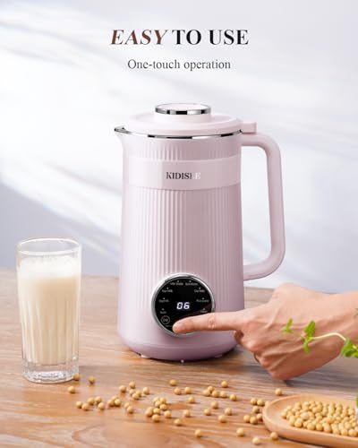 Image of KIDISLE 8 in 1 Nut Milk Maker Blender, 32oz Homemade Soy, Almond, Oat, Coconut, Plant Based and Non Dairy Beverages, Automatic Soybean Machine With Delay Start /Keep Warm /Boil Water, Pink