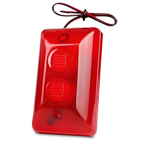 DC 12V 15W 120dB Wired Strobe Siren,Sound and Light Alarm System,Sound Alarm Siren Strobe Flashing Red Light for Home Security