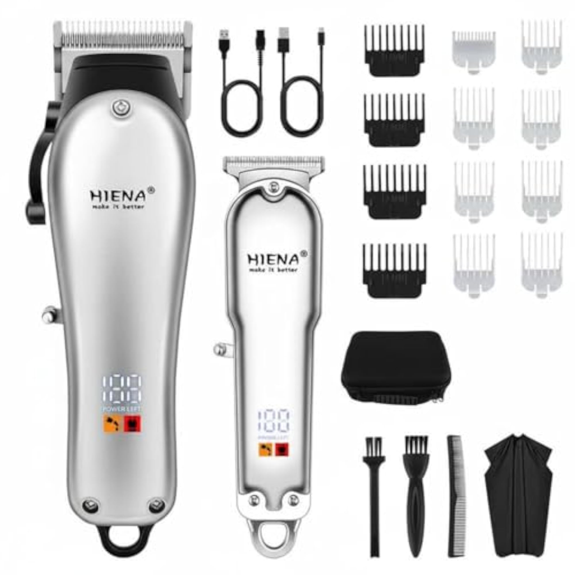 Electric Hair Clipper Rechargeable Cordless Barber Clipper Kit