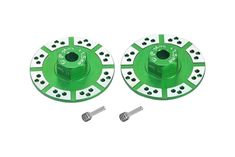 GPM Upgrades Aluminum 7075 +1.5Mm Hex With Brake Disk With Silver Lining for 1/10 Baja Rey Desert Truck-Los03008 (green)