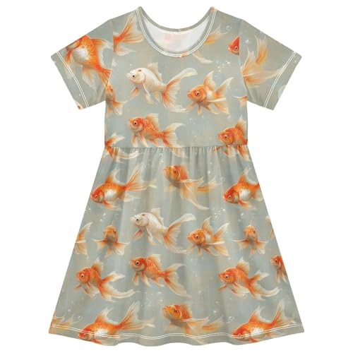 Girls Princess Dress Short Sleeve Ruffle Hem Mini Dress for Little Girls