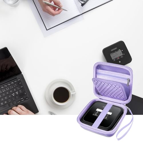 Image of Hard Travel Router Case for NETGEAR Nighthawk M7 M5 M6 Pro 5G Mobile Hotspot with WiFi 6 (MR5200, MR5100) / M1 Mobile Hotspot 4G LTE Router MR1100 (Box Only) (Purple, for M5 M6)